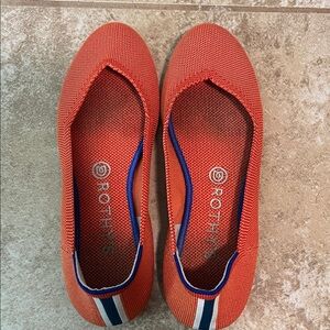 Rothy's Women's Orange Flats with Blue Accents